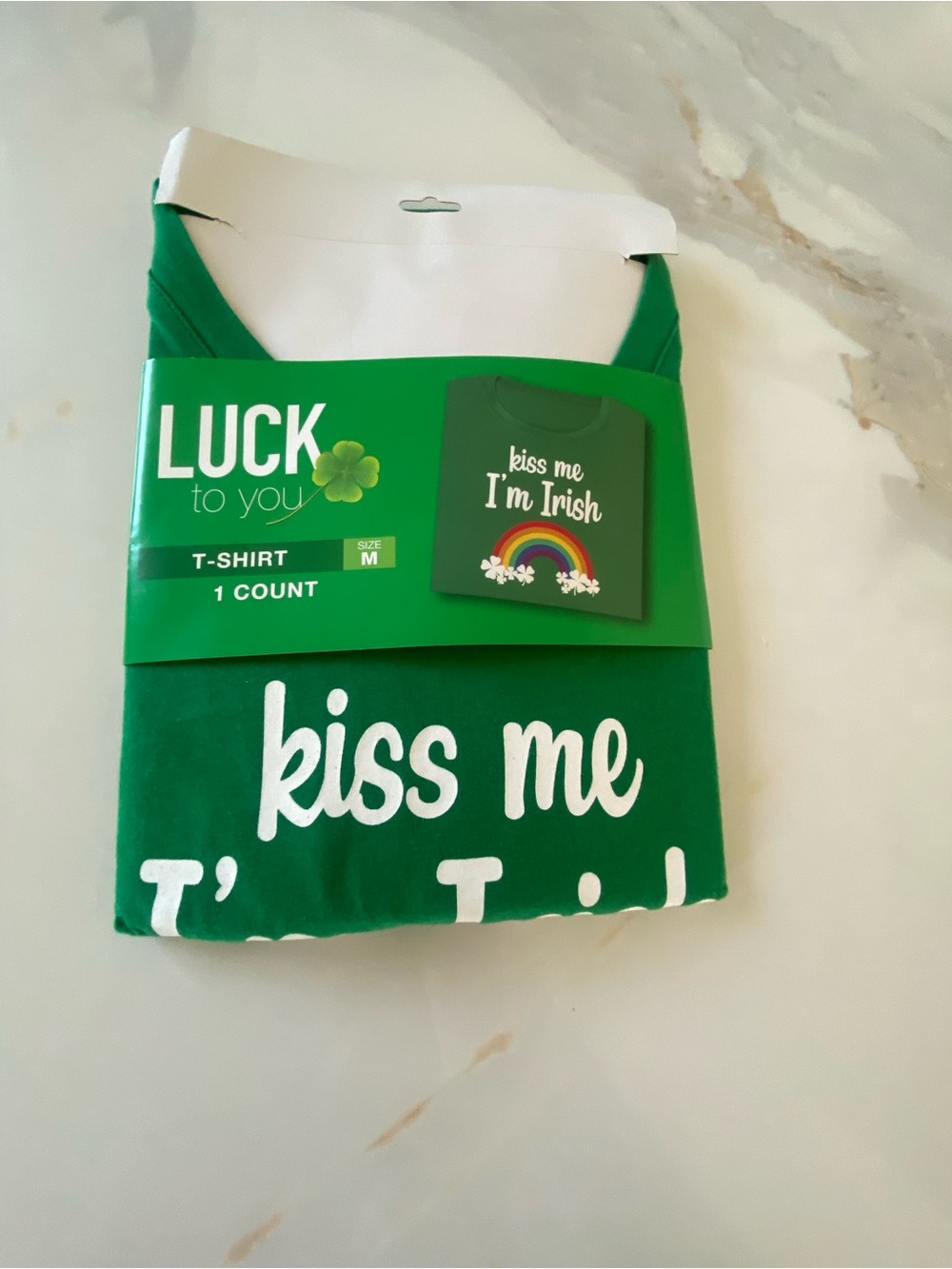 Luck To You Green "Kiss Me I'm Irish" T‑Shirt